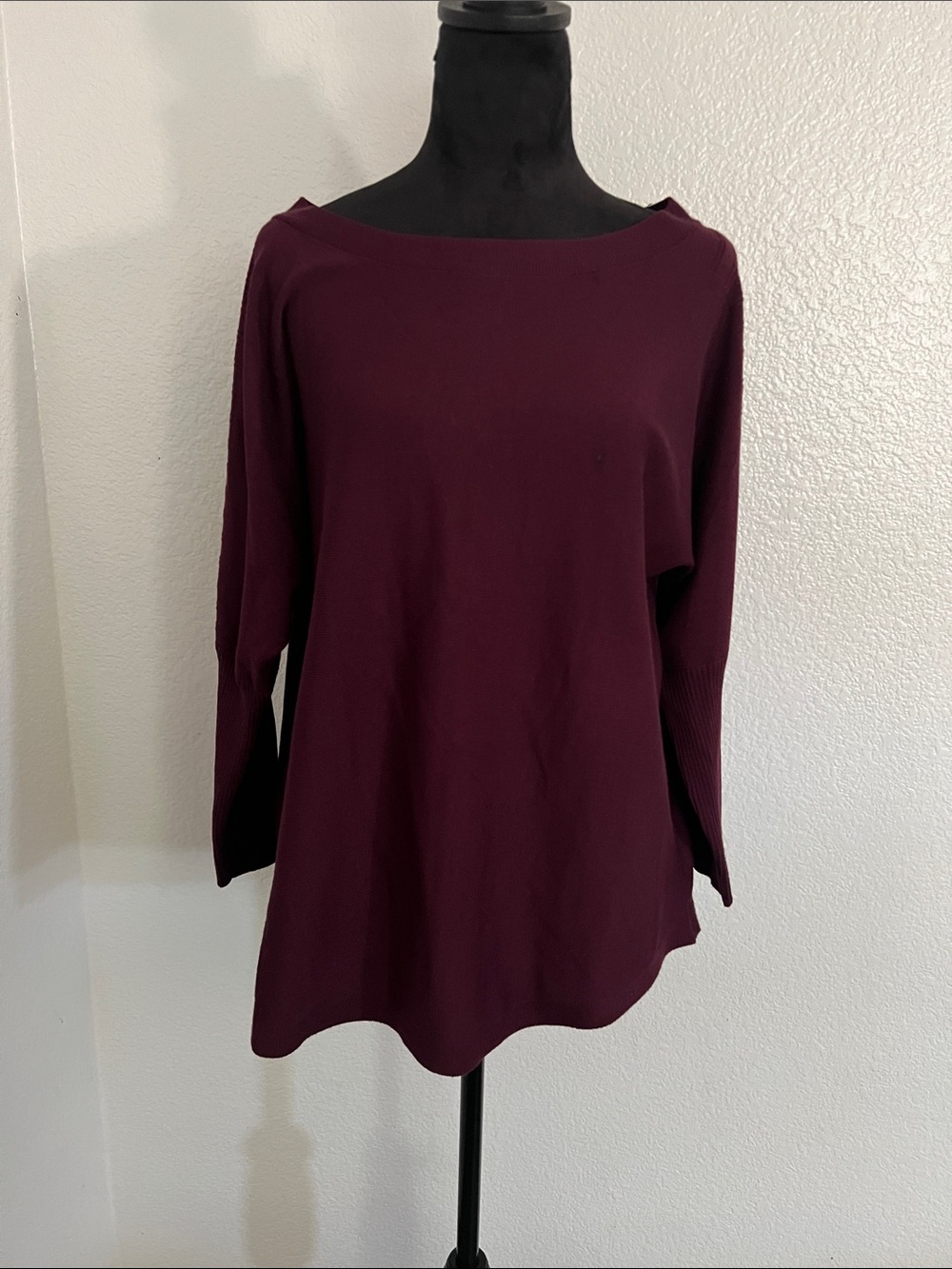 Melissa Paige Boatneck Long Sleeve Top in Plum